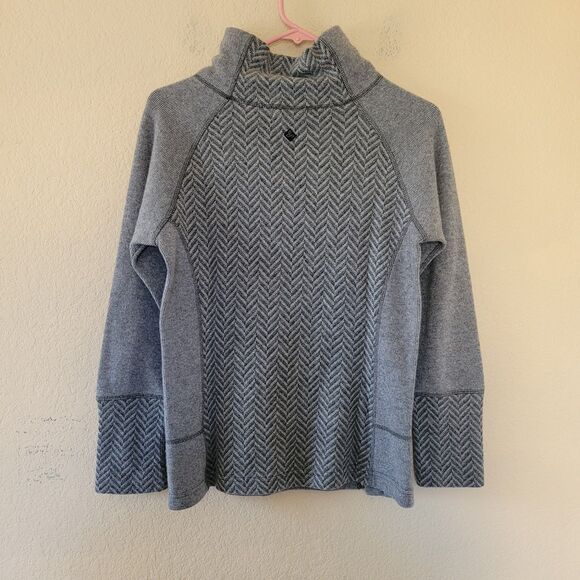 PrAna Lucia Pullover Mock Neck Sweater Gray Womens Extra Small XS Wool Blend Euc - Picture 8 of 8